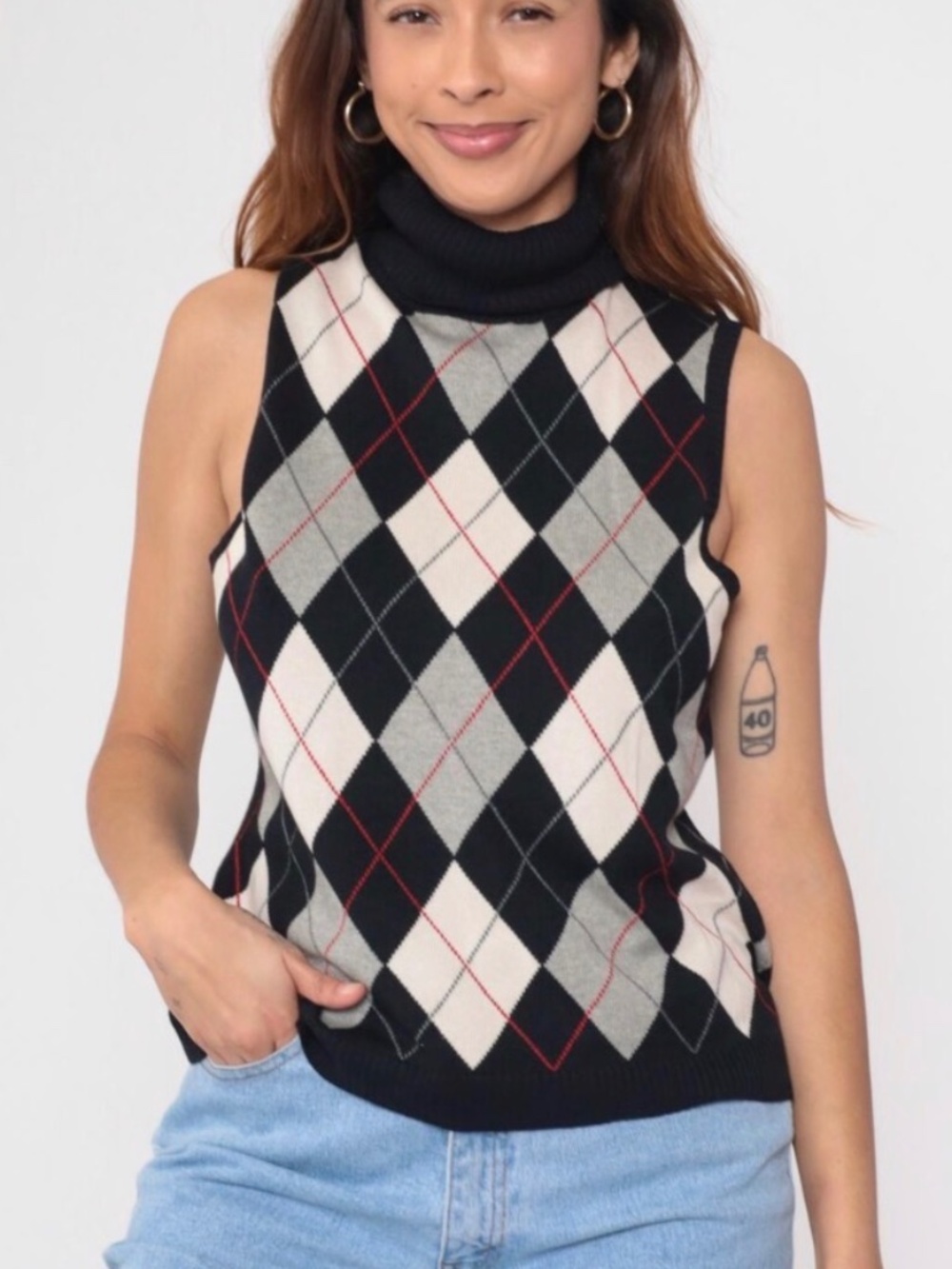 Vintage Ralph Lauren Golf Argyle Sweater Vest in Silk Cashmere blend